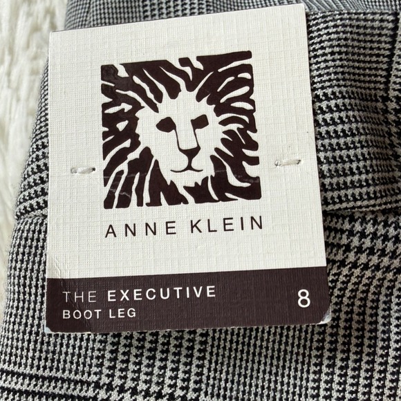 Anne Klein The Executive Boot Cut Houndstooth Plaid Dress Pants Women Size 8 - Picture 5 of 15